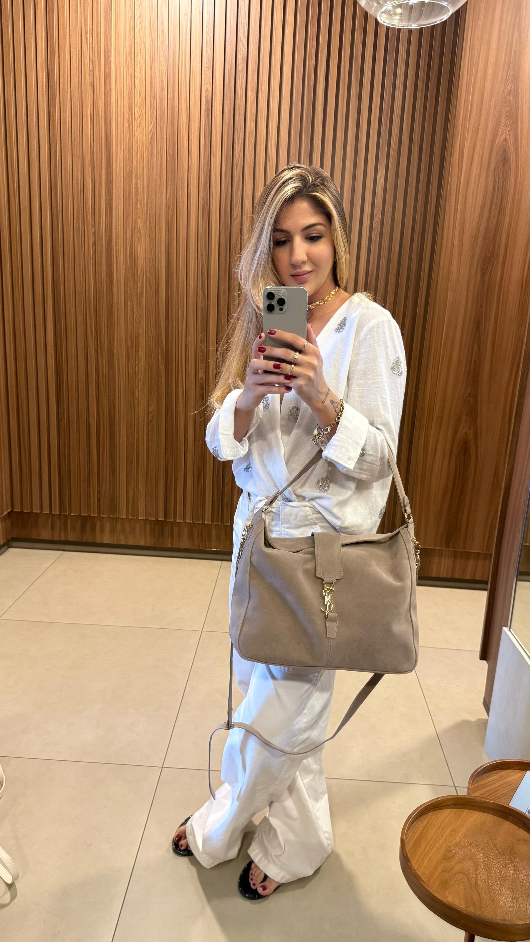 Bolsa de Camurça Yves Saint Laurent Serena