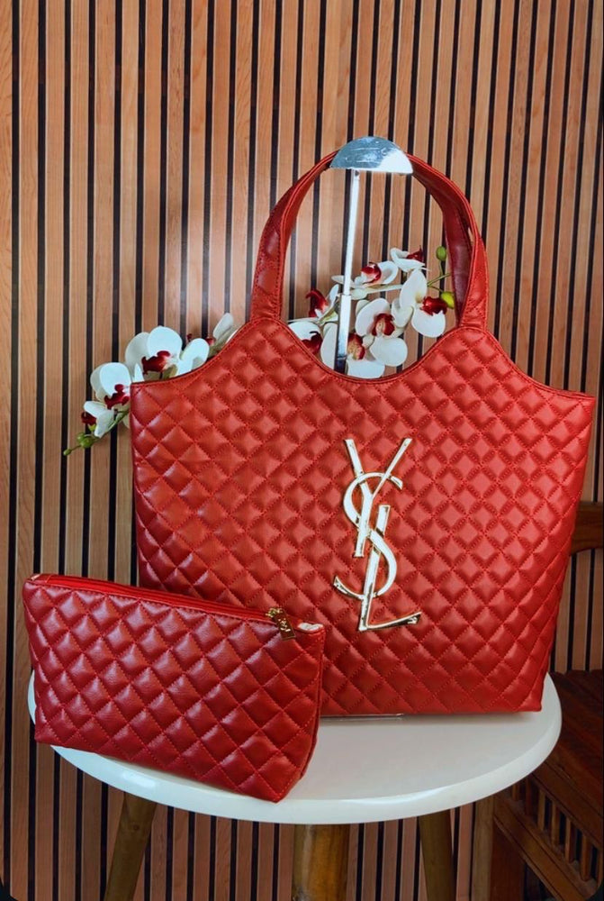 Bolsa Grande Yves Saint Laurent Icare Tote + Necessaire
