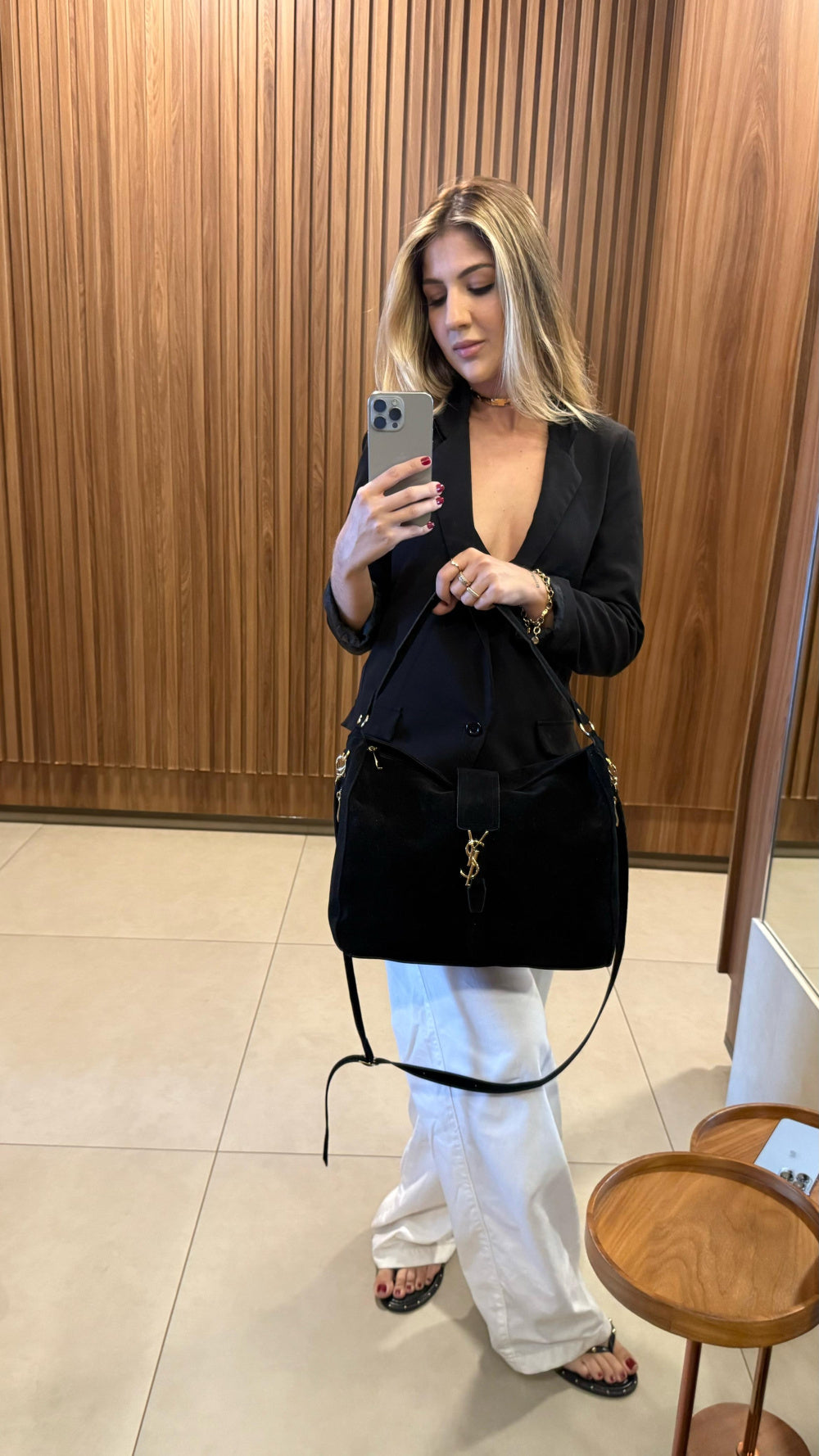 Bolsa de Camurça Yves Saint Laurent Serena