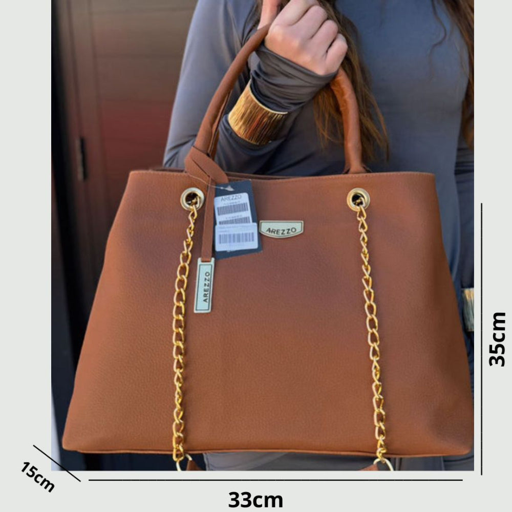 Bolsa de Couro Arezzo + Carteira de Brinde