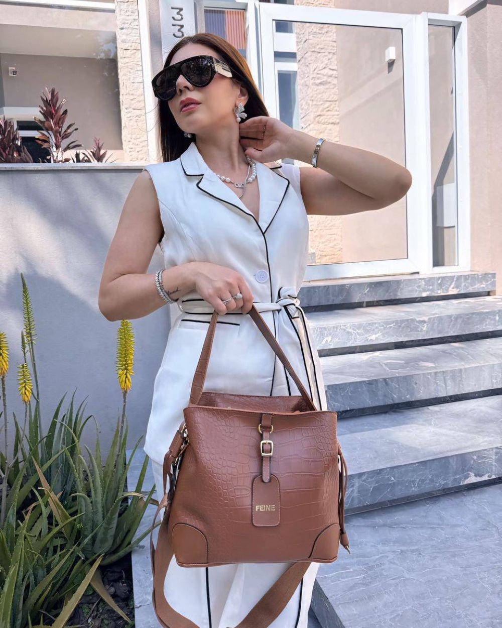 Bolsa de Couro Feine Astrid