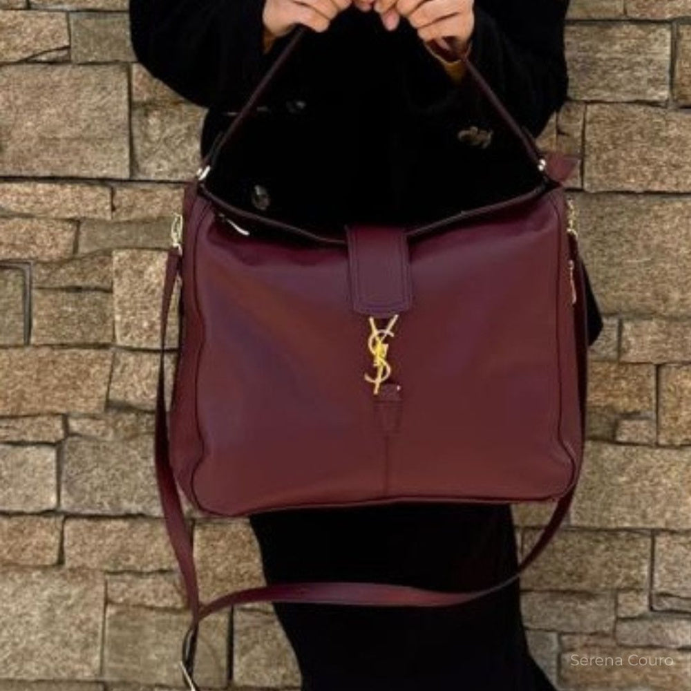 Bolsa de Couro Yves Saint Laurent Serena