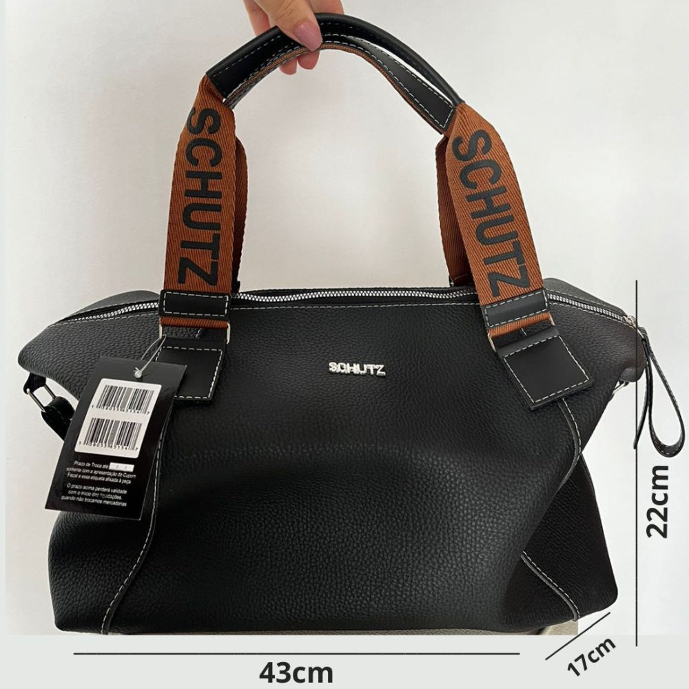 Bolsa Schutz Expansível grande de Couro 2 em 1 + Porta Cartão