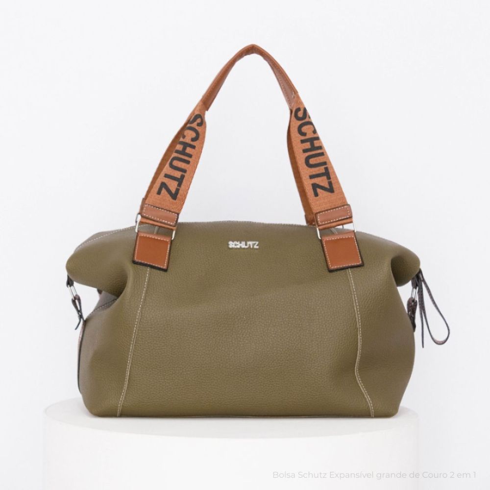 Bolsa Schutz Expansível grande de Couro 2 em 1