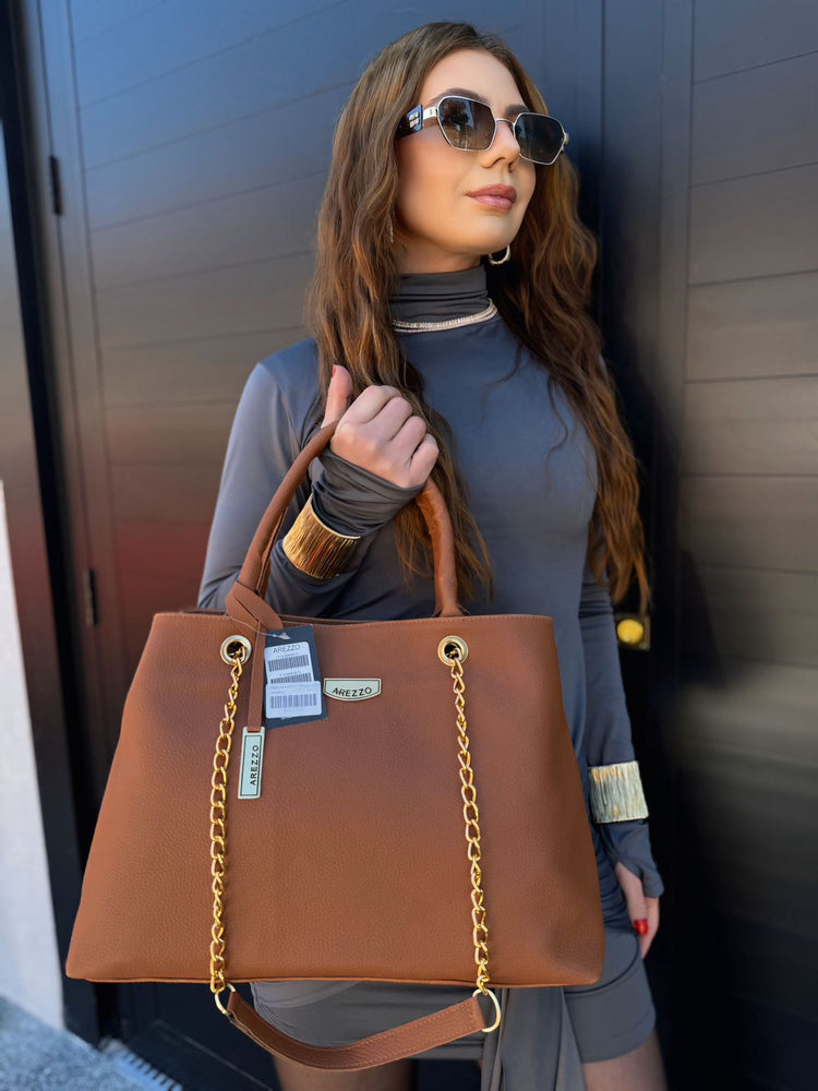 Bolsa de Couro Arezzo + Carteira de Brinde