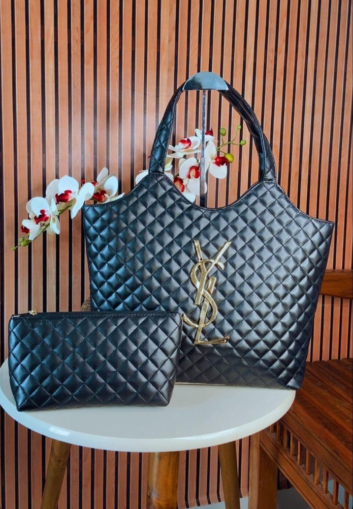 Bolsa Grande Yves Saint Laurent Icare Tote + Necessaire