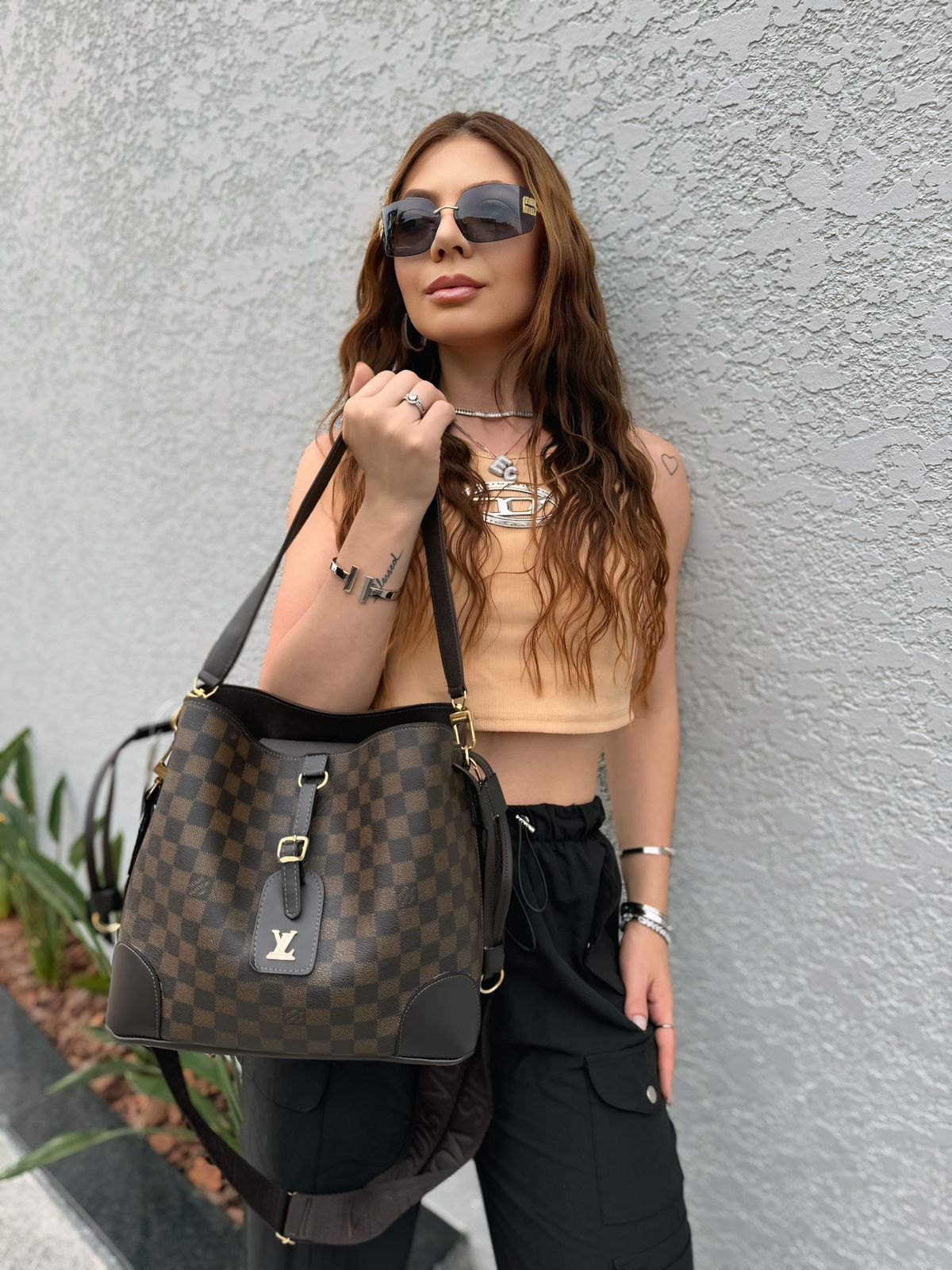 Bolsa Média de Couro Louis Vuitton Astrid