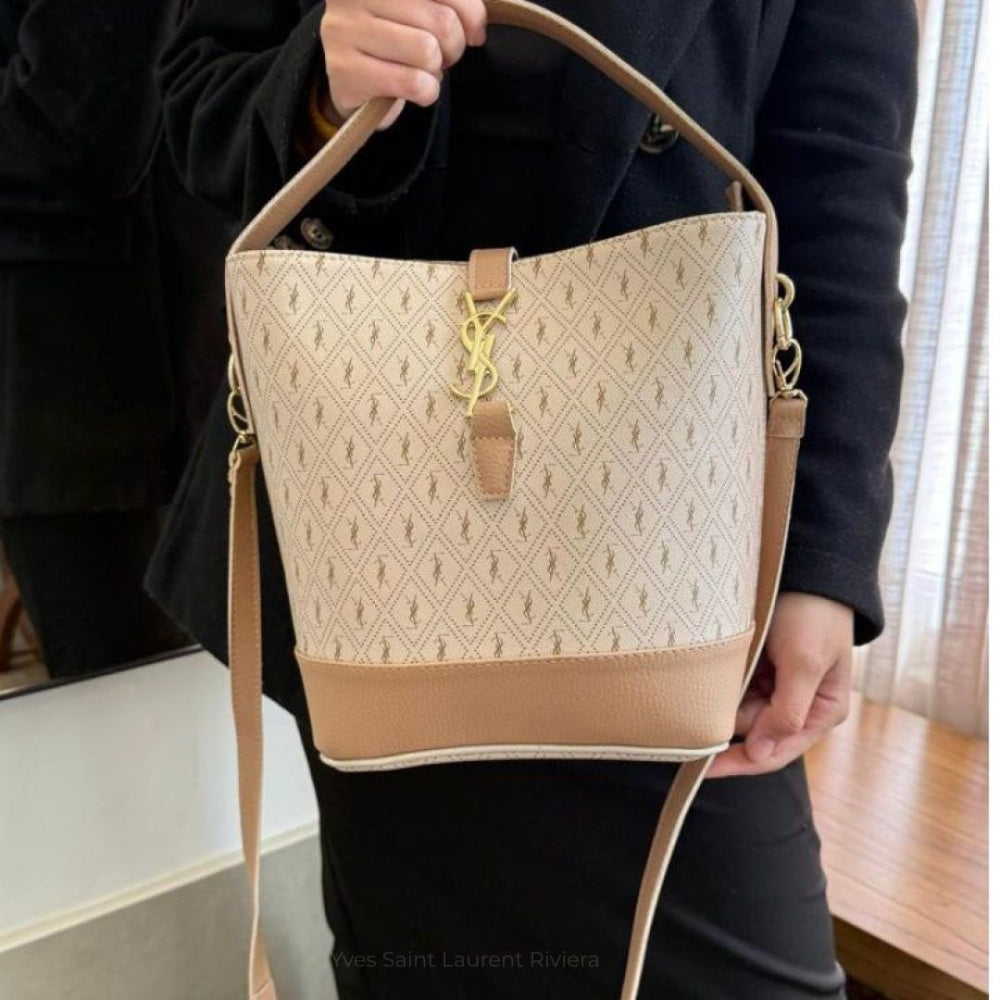 Bolsa de Couro Média Yves Saint Laurent Riviera