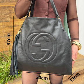 Bolsa Grande de Couro Gucci Alana