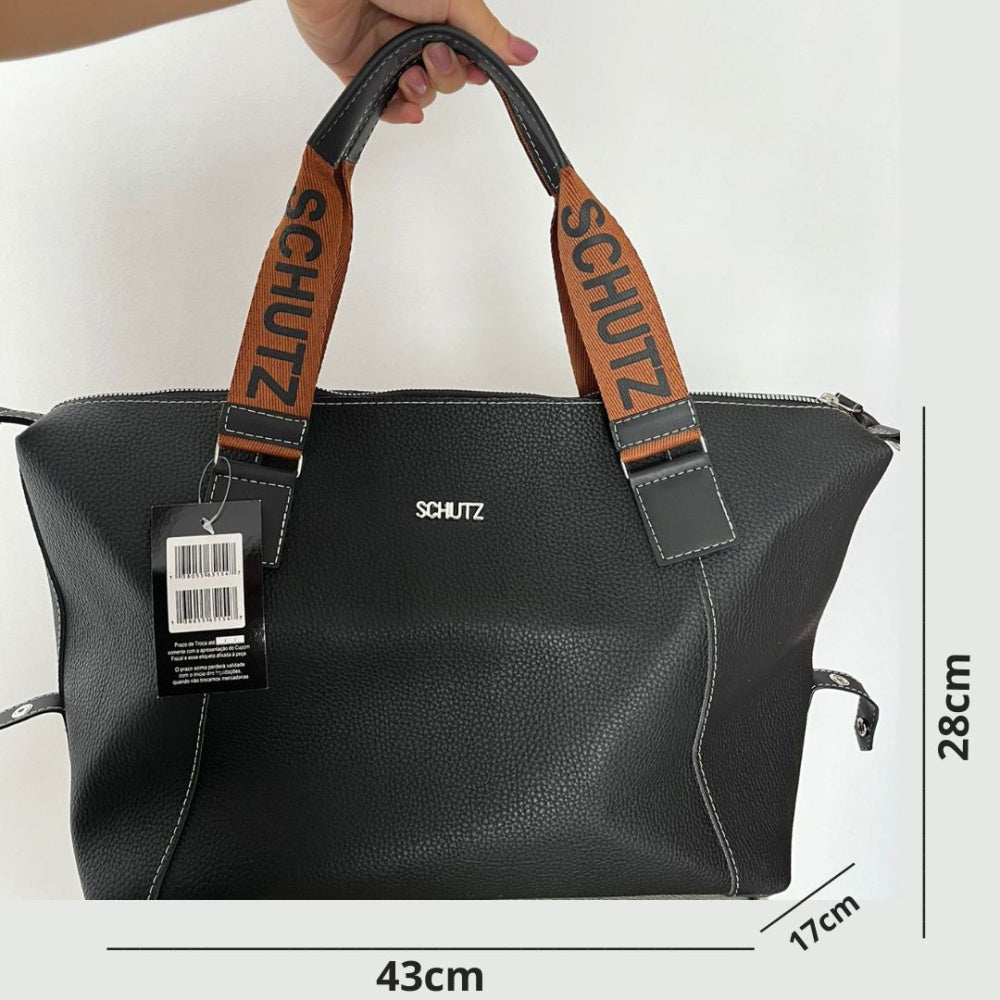 Bolsa Schutz Expansível grande de Couro 2 em 1 + Porta Cartão