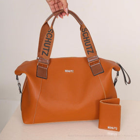 Bolsa Schutz Expansível grande de Couro 2 em 1 + Porta Cartão