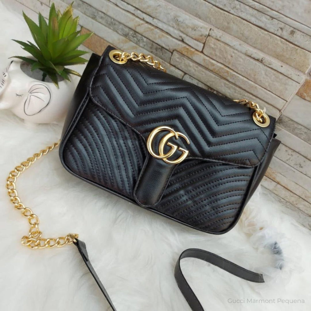 Bolsa Tiracolo de Couro Gucci Marmont Pequena